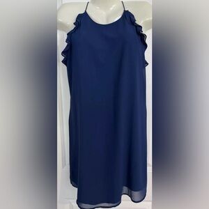 Naked Zebra Navy Blue Halter Mini Dress